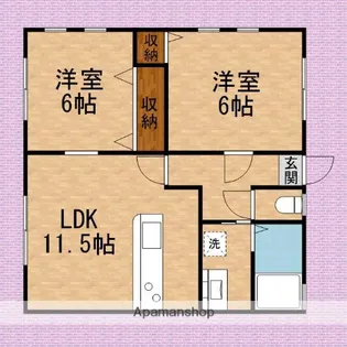 フローレンス川上参号館【1階】の間取り