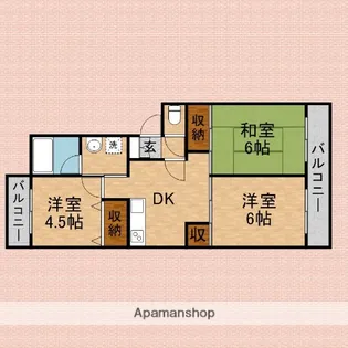 グリーンパークサイド【3階】の間取り