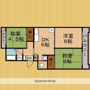 サンロワール川越【206号室】の間取り