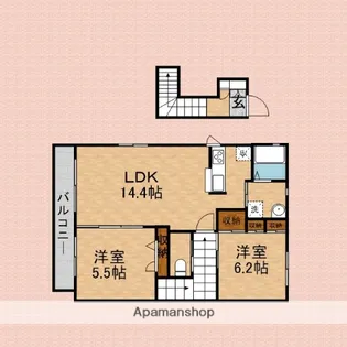 ヴィラ・アーブ【2階】の間取り