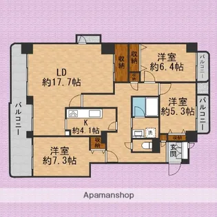 朝日センチュリーみずほ台D棟【6階】の間取り