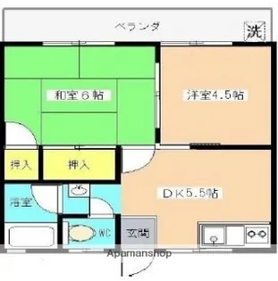 第1コーポおぎわら【1階】の間取り