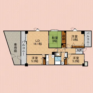 コスモ上福岡センターヒルズ【1階】の間取り
