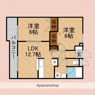 ベルデュールコート【205号室】の間取り