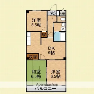 タイワード朝志【3階】の間取り