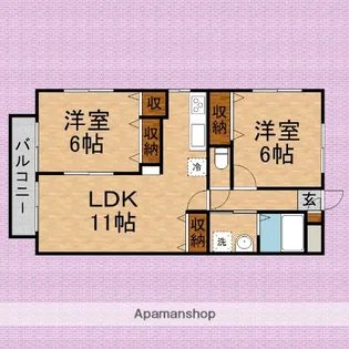 桜コートⅡ【1階】の間取り