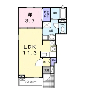 クレメント並木新町【1階】の間取り