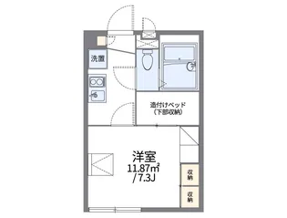 レオパレスフローラル北美町【1階】の間取り
