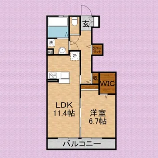 シャインアイリス Ⅱ【1階】の間取り