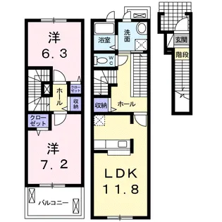 グランドソレイユⅢ【2階】の間取り
