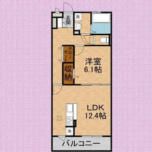 モンターニュ【1階】の間取り