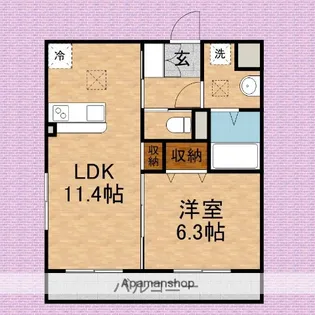 風見舎壱番館【203号室】の間取り
