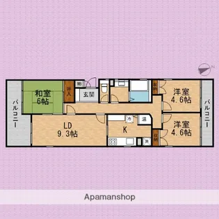 あさかヴィレッジ リニア棟【3階】の間取り