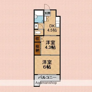 久里ハイツ【4階】の間取り