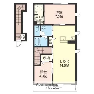 フェリスⅡ【2階】の間取り