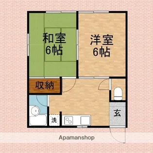 原コーポ【1階】の間取り