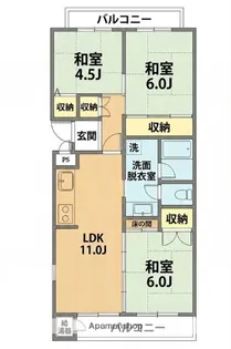 みずほ台団地7−1号棟【5階】の間取り