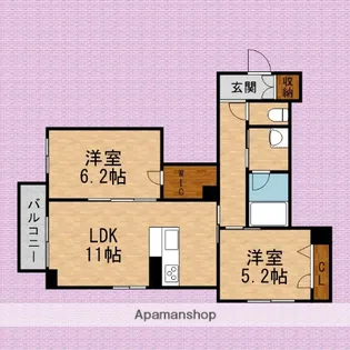 キャトルセゾン【1階】の間取り