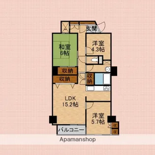 サンライトマンション もみの木【9階】の間取り