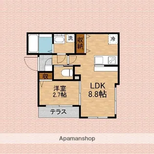 グレイス川越【102号室】の間取り