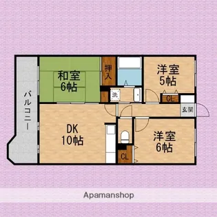 縄文台マンション.【3階】の間取り