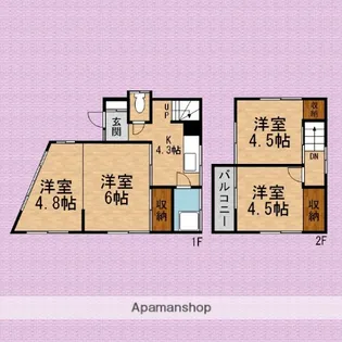 埼玉県川越市大字木野目【一戸建】の間取り
