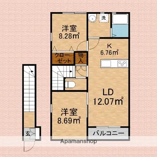 グランバレー【2階】の間取り