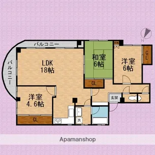 リエス川越南古谷【3階】の間取り