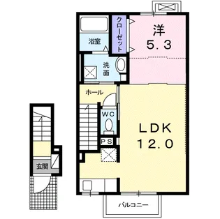 グラース・カルムE【2階】の間取り