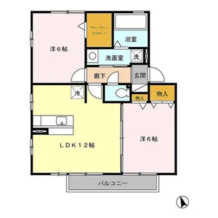 フレスカ ⅠⅡⅢⅣ【I202号室】の間取り