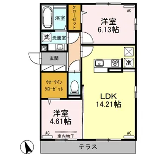 クリスタ A【1階】の間取り