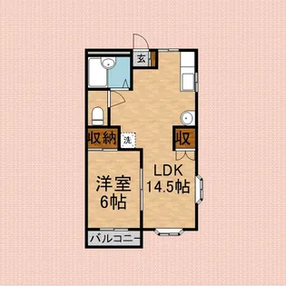 シャトーヒルマ【201号室】の間取り