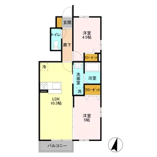 サンモール(新宿町)【1階】の間取り