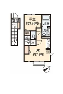 ベルサイズフラット鶴瀬【202号室号室】の間取り