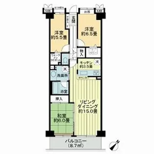 コスモふじみ野サウスフォーラム【0802号室】の間取り