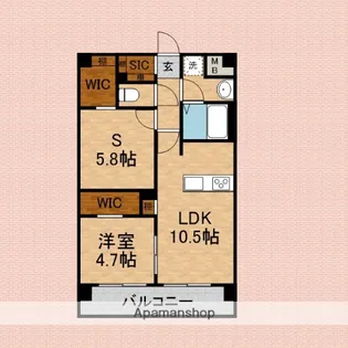MIMOSA北朝霞【5階】の間取り