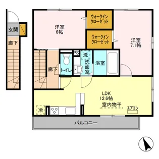 未来樹(ゆめのき) 参号棟【参201号室】の間取り