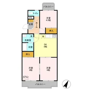 グラン.ドムール上福岡【1階】の間取り