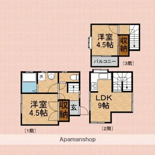 埼玉県富士見市関沢3丁目【一戸建】の間取り