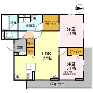 ヴェルデ【202号室】の間取り