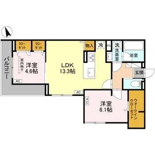 クレール【3階】の間取り