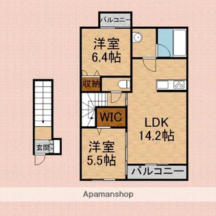 フェリーチェⅢ【2階】の間取り