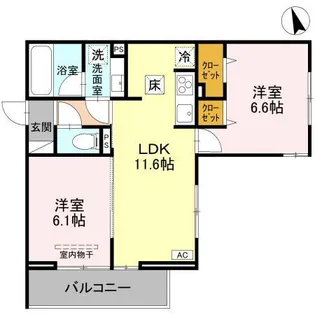 TORISIA新河岸【1階】の間取り
