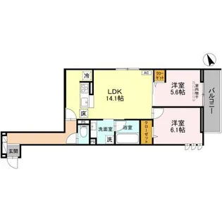 TORISIA新河岸【1階】の間取り