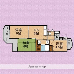 パークアベニュー【405号室】の間取り