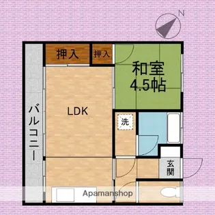 鶴瀬マンション【205号室】の間取り