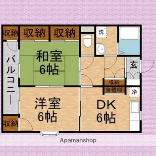 リバティプレイス【201号室】の間取り