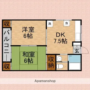 キャロットファーム【102号室】の間取り