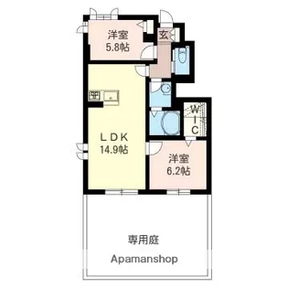 メゾン・ド・リアン【1階】の間取り