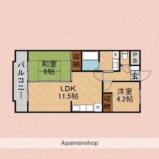 ビューハイツA【2階】の間取り